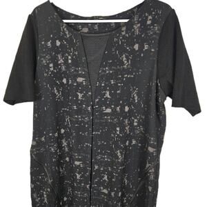 Elie Tahari Women's Sz XL Shift Dress Short Zipper Accents WHIMSYGOTH Witchy Blk